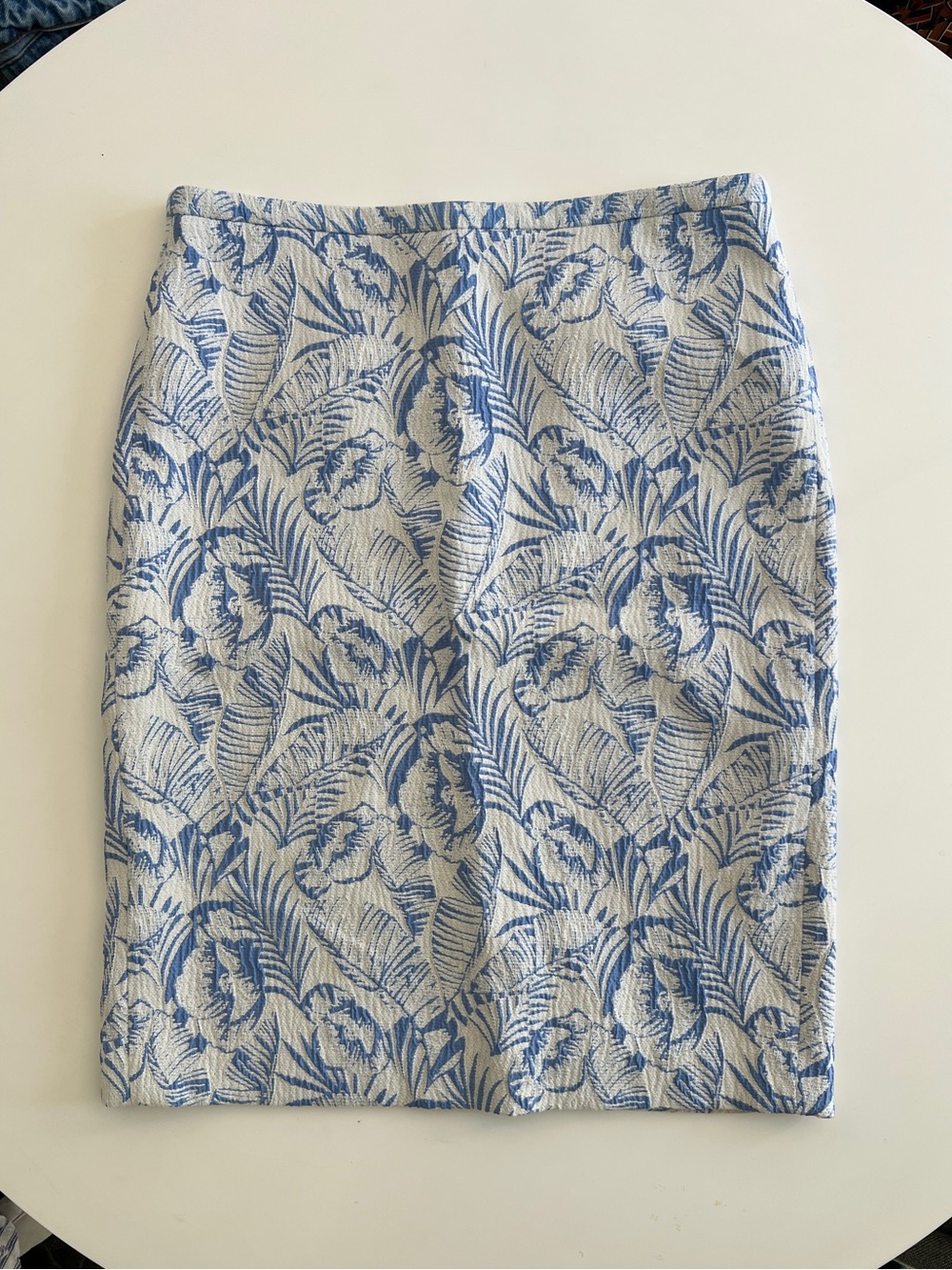 Pure Collection Blue and White Floral Pencil Skirt